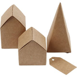 Huizen en bomen, H: 5,7-10 cm cm - 1 set