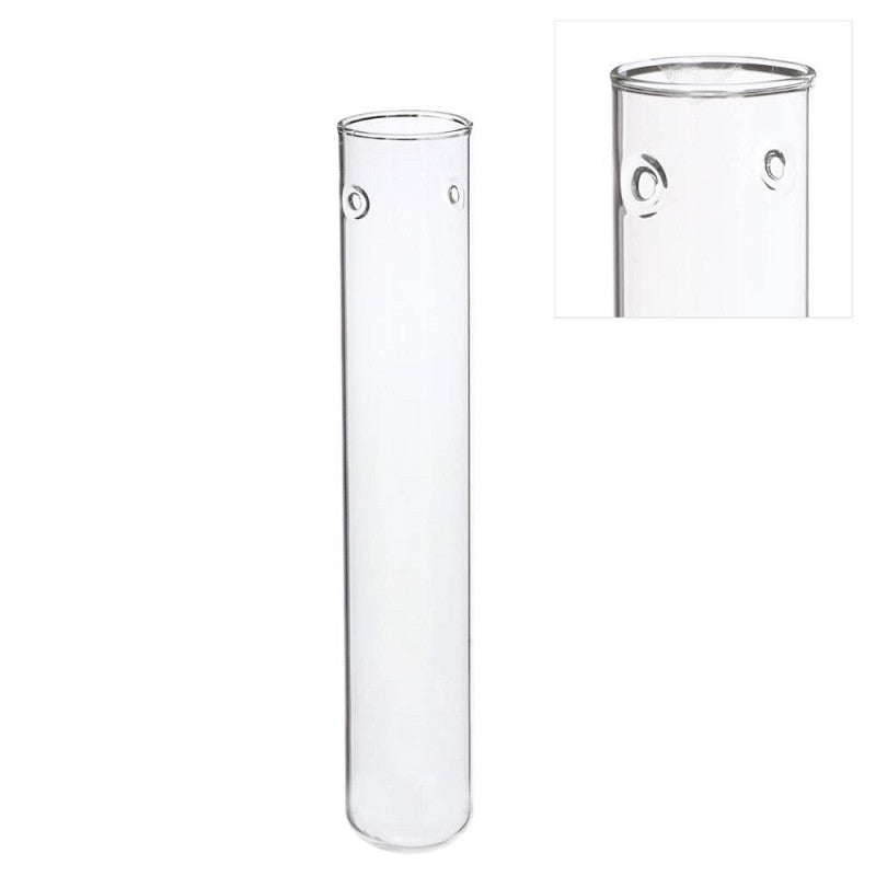 Glazen Reageerbuis Ø3 h.20cm w. 2 gaten - 6 stuks