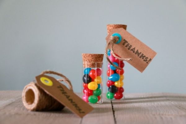 Glazen reageerbuisjes met kurk Ø3cm, H: 6cm - 12 st