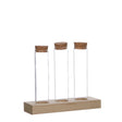 Glass tubes Ø3cm 3 tubes on wooden board (12 pcs.) [IFS