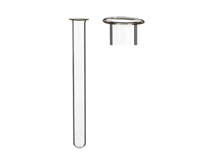 Glass Test tube 20mm diameter 125mm high, with ring 