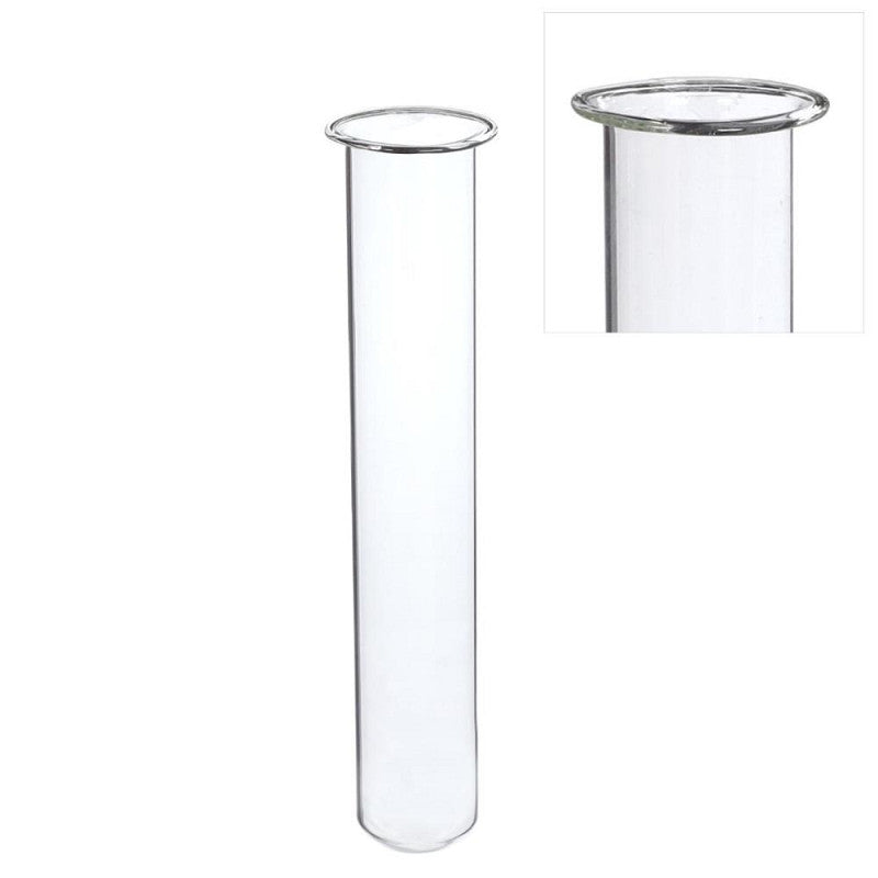Glazen reageerbuis Ø3 h.20cm met ring Ø4 cm - 6 stuks