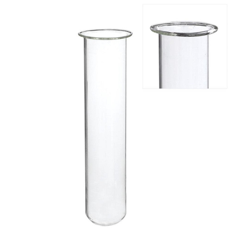 Glazen reageerbuis Ø4 h.20cm met ring Ø5 cm - 6 stuks