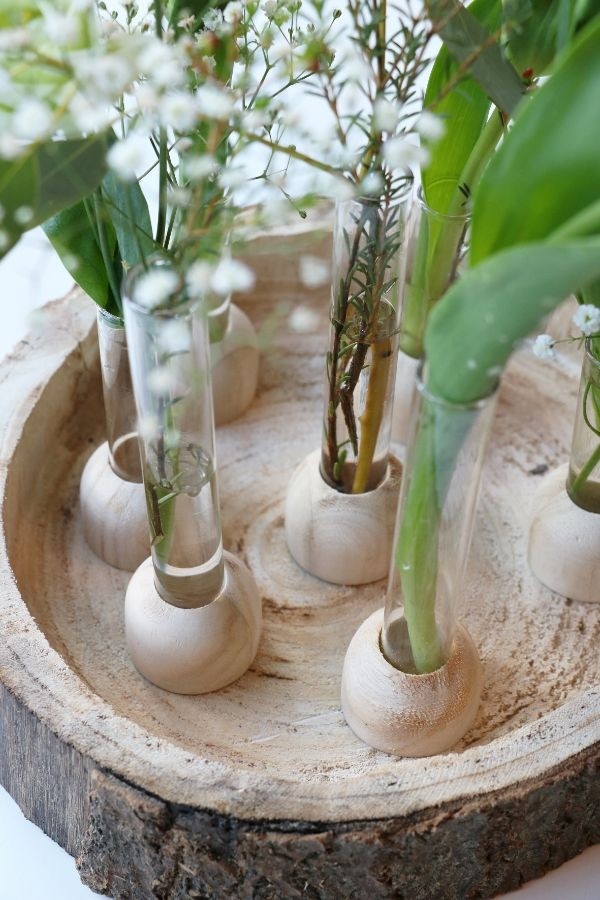 Glazen Reageerbuis met houten basis 20x100mm - 1 st