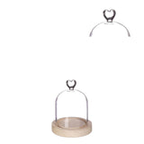 Glazen stolp met hartje, houten basis Ø10 h.13 cm - 1 stuk