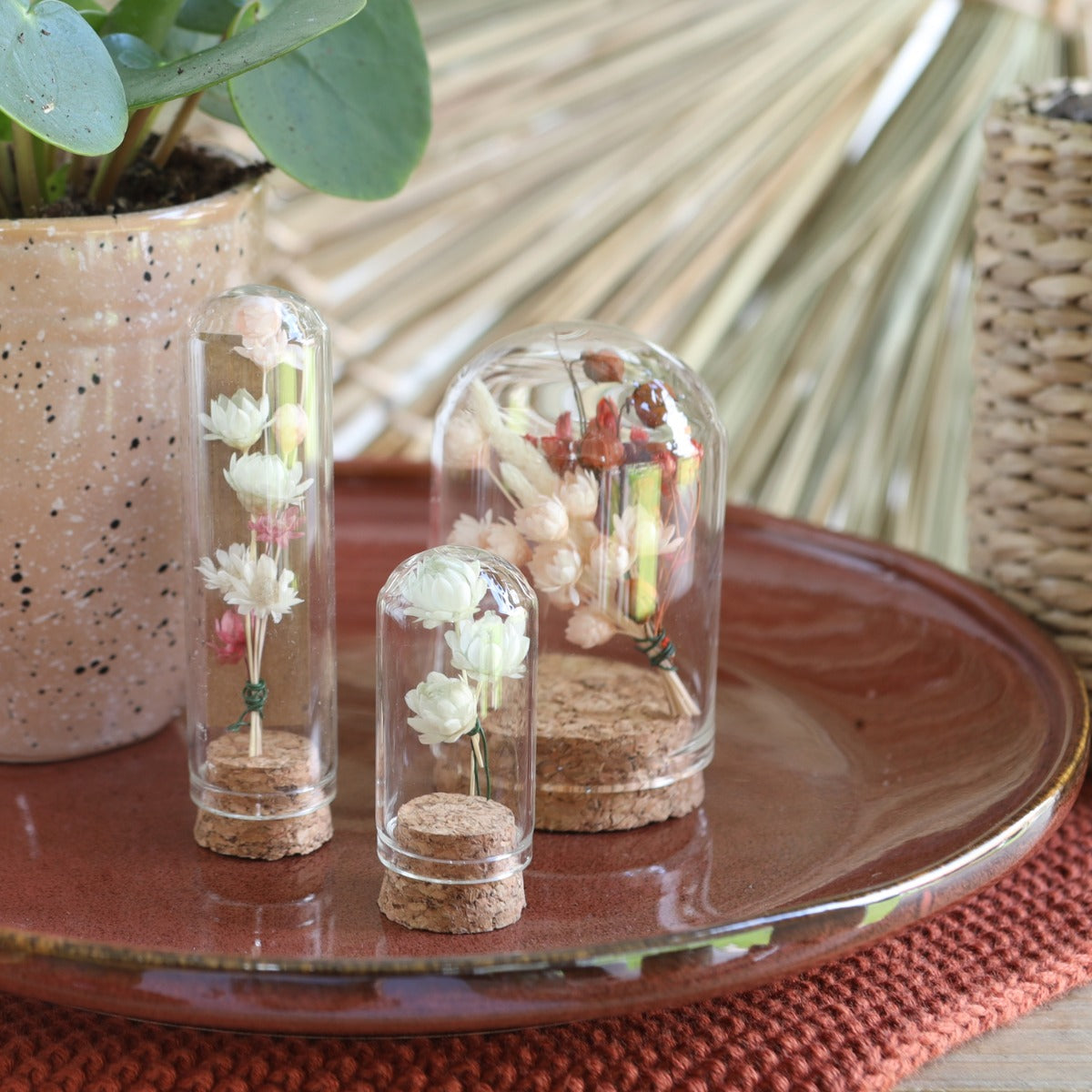 Glazen mini stolp Ø20 mm H.70 mm met kurk - 12 st