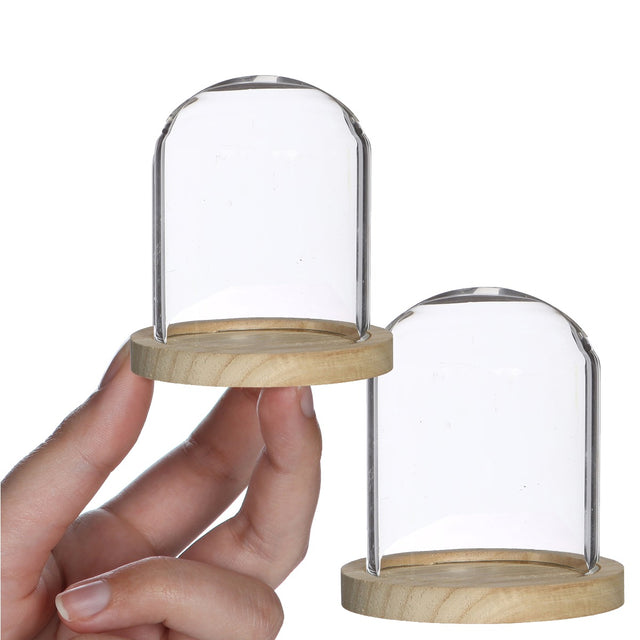 Glass jar Ø8cm and 8cm high with wood (6 pcs.) [IFS