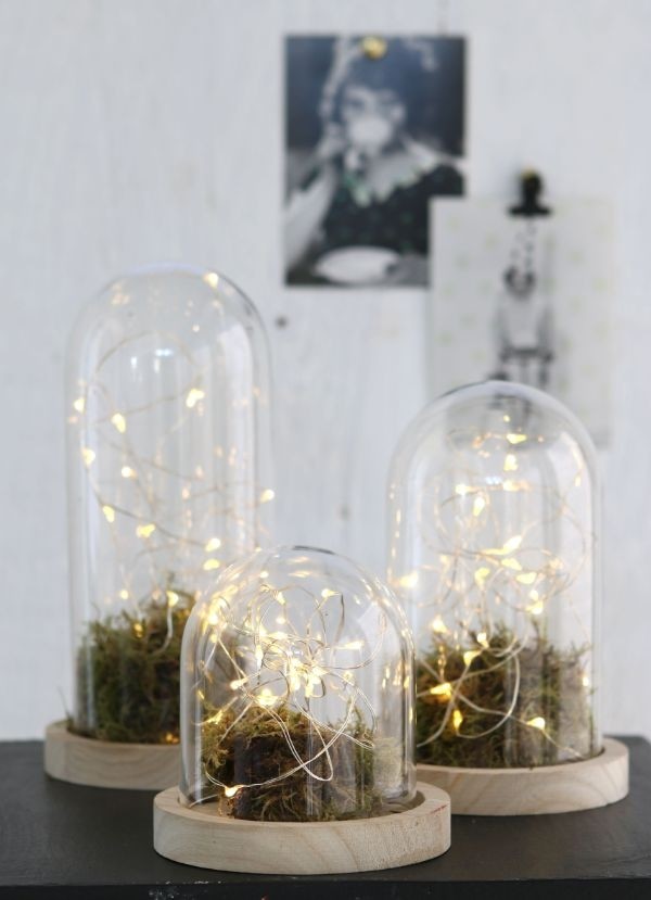 Glazen Stolp met houten voet Ø120 mm H.130 mm - 1 st.