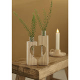 Houten hartje met reageerbuis l.4 b.4 h.14,5 cm - 6 stuks