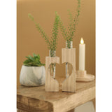 Houten hartje met reageerbuis l.4 b.4 h.14,5 cm - 6 stuks
