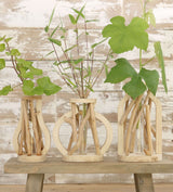 Reageerbuisje met standaard van drijfhout middel - 1 st