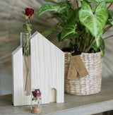 Huis standaard met reageerbuis 14cm hoog - 6 st