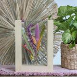 Houten standaard voor droogbloemen etc. 18cm hoog - 1 st