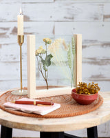 Houten standaard voor droogbloemen etc. 21cm hoog - 1 st