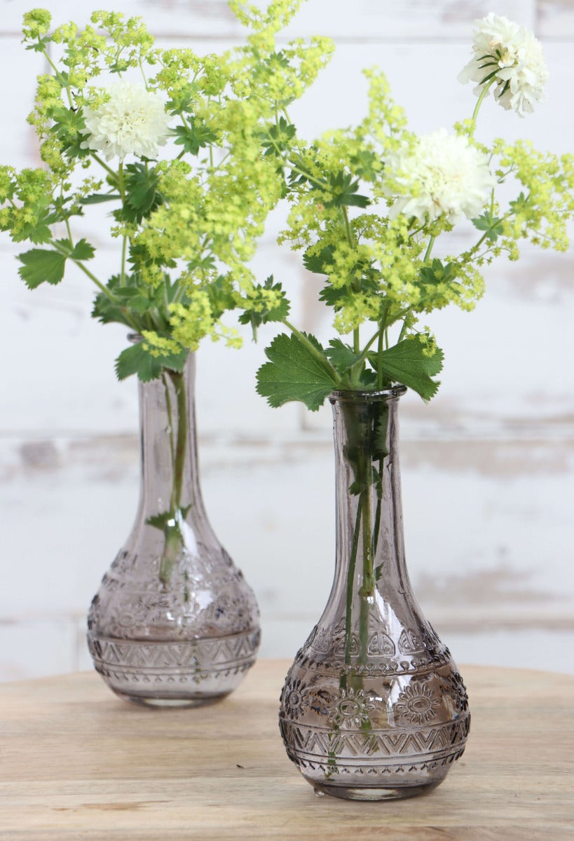 Bloemenvaasje Parijs Ø7,5cm en 16cm hoog Grijs - 12 st