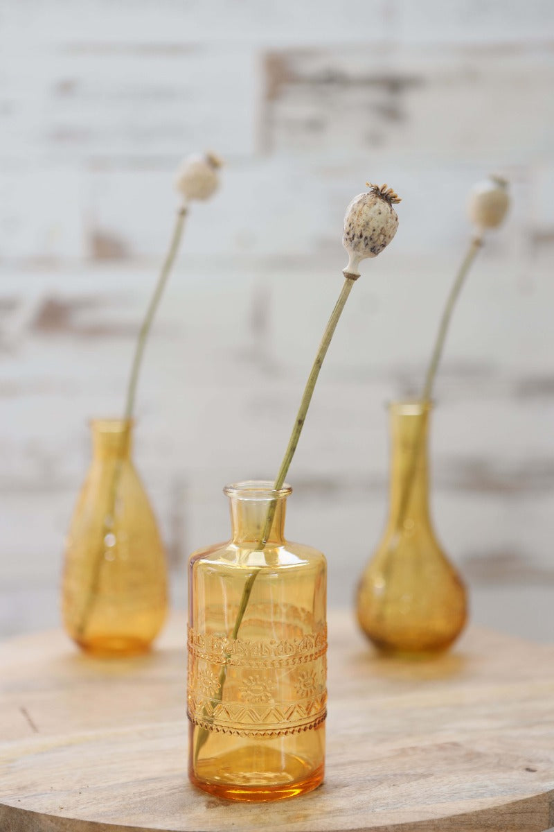 Bloemenvaasje Rome Ø7,5cm en 16cm hoog Oker - 12 st