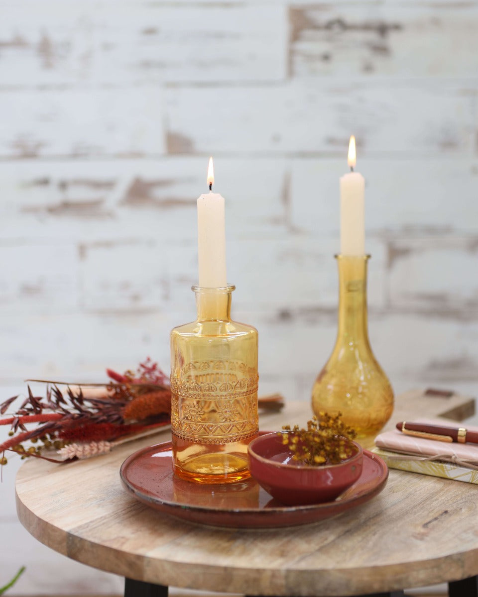 Bloemenvaasje Rome Ø7,5cm en 16cm hoog Oker - 12 st