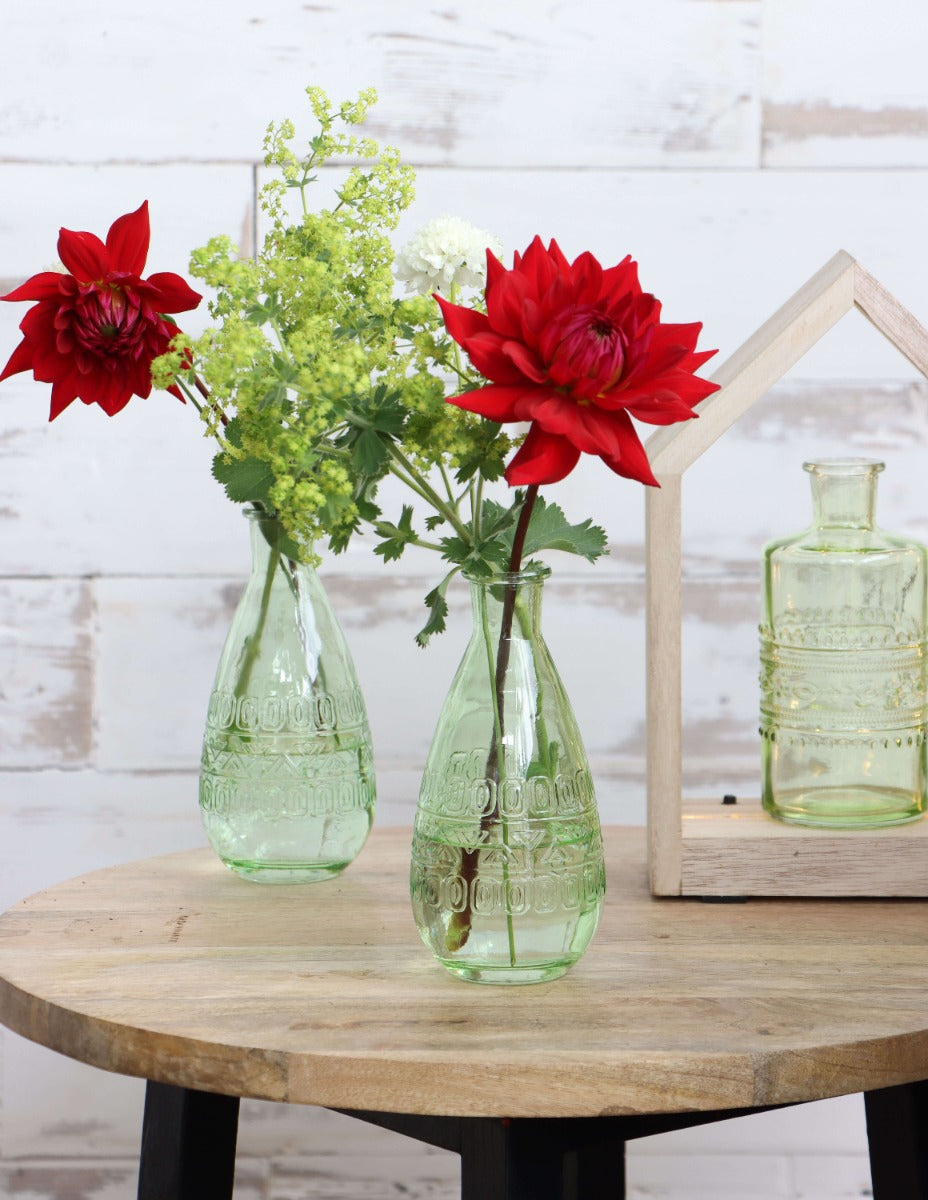 Bloemenvaasje Rome Ø7,5cm en 16cm hoog Groen - 12 st