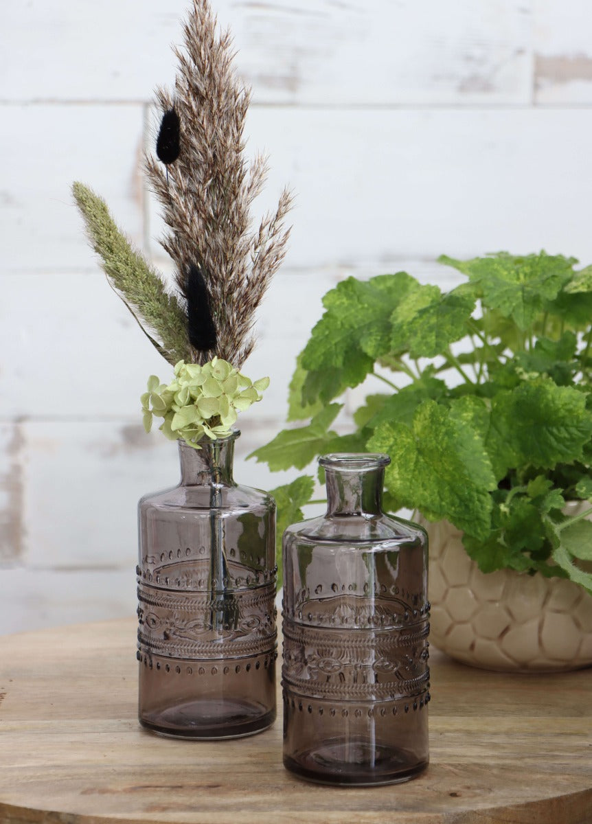 Bloemenvaasje Porto Ø7,5cm en 14,5cm hoog Grijs - 12 st