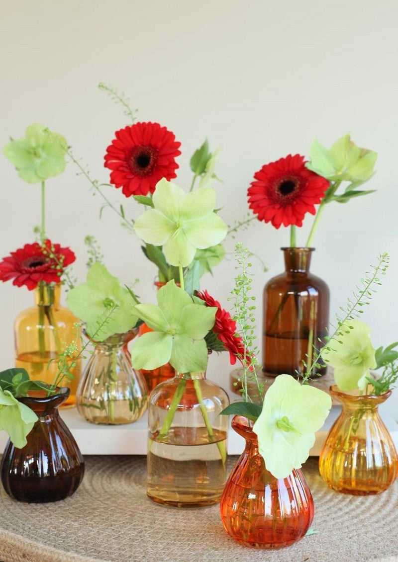 Bloemen vaas Ø70 h: 90 mm Assorti - 12 stuks