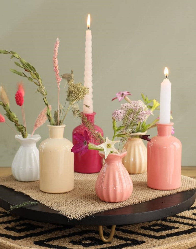 Glazen Fles Ø70 h: 120 mm Assorti Roze - 12 stuks