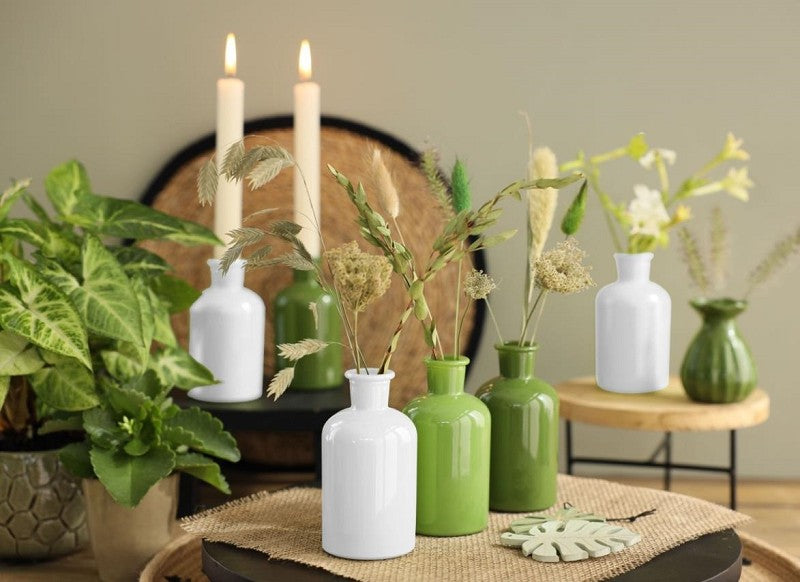 Glazen Fles Ø70 h: 120 mm Assorti Groen - 12 stuks