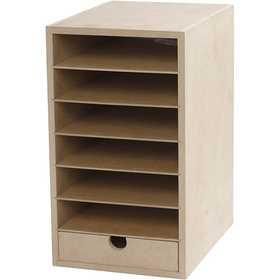 Opbergkast Hout met Lade voor A5 papier - 1 st