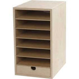 Opbergkast Hout met Lade voor A5 papier - 1 st
