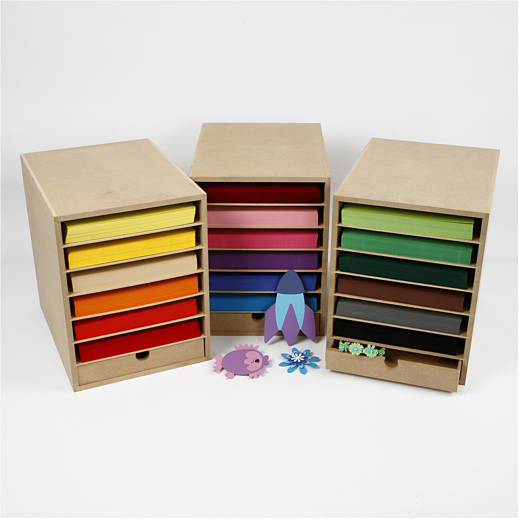 Opbergkast Hout met Lade voor A4 papier - 1 st