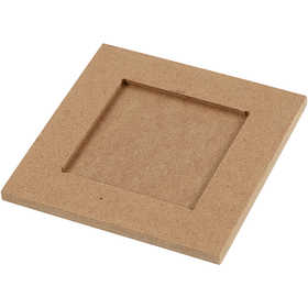 Collage Frame, 10x10 cm, D: 3 mm, MDF, Binnenformaat 6x6 cm - 1 st