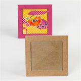 Onderzetter met glazen plaat, 150x150x5mm - 110x110x5,5mm - 6st