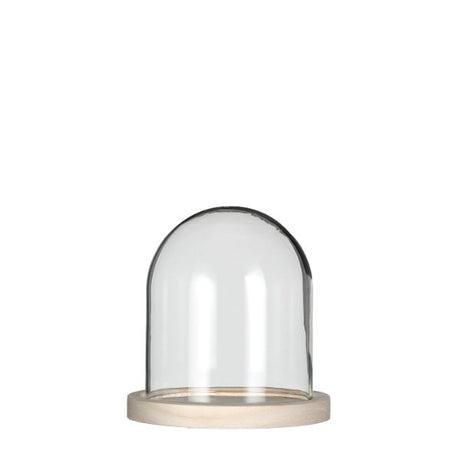 Glass Dome with Wooden Base 120x130mm 