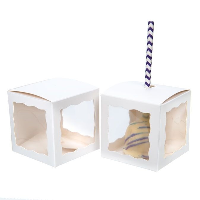 Kraftdoosjes Wit met 3 vensters 75x75x75mm - 25 stuks