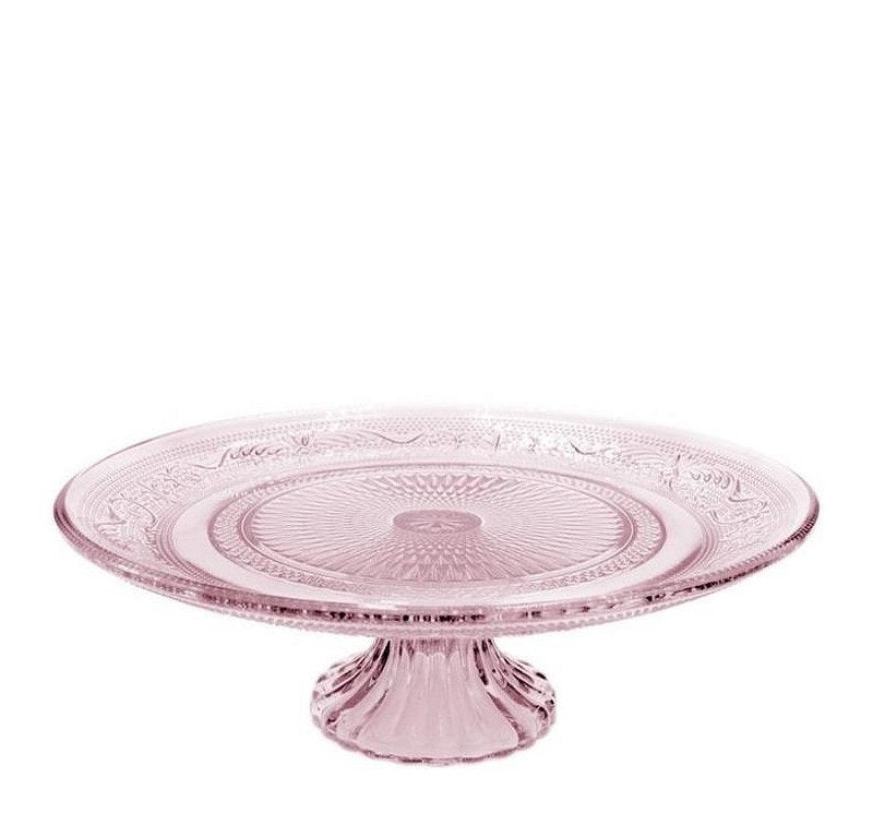 Cake Stand Glass Pink Ø290x H: 90 mm 