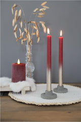 Dinner Kaarsen bordeaux met Goude Spray Ø21/h. 250mm - 1 set