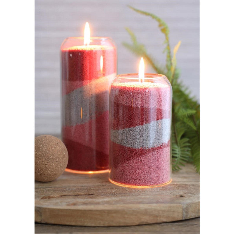 Pearlsand kaars 400gr bordeaux - 6 stuks