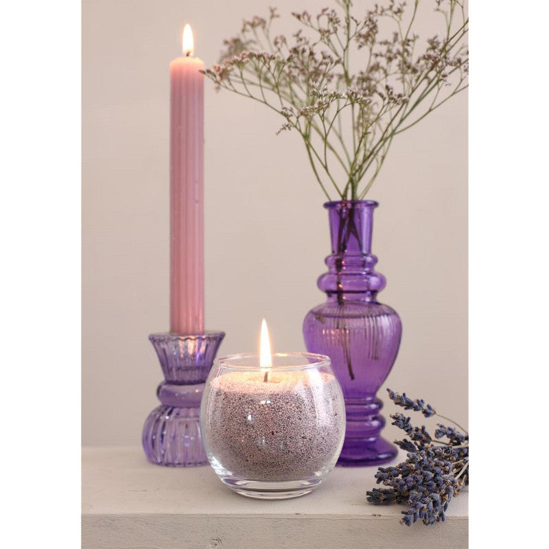 Pearlsand kaars 400gr lavendel - grijs - 6 stuks
