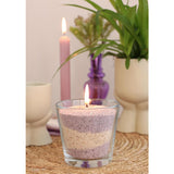 Pearlsand kaars 400gr lavendel - grijs - 6 stuks