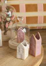 Glazen stolp met glazen knop met houten basis Ø120 h.180 mm - 1 st