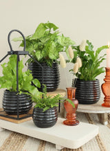 Pot Zwart Antraciet Rise Ø130 x h: 155 mm - 4 stuks