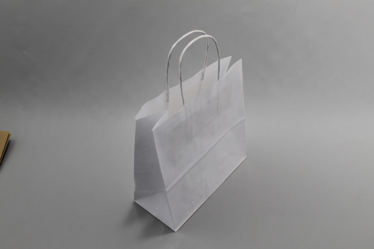Paper Carry Bags White 320+120x410mm 