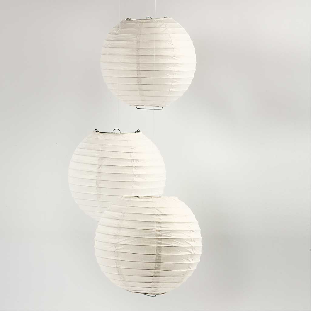 Papieren lamp, wit, Rond, d: 20 cm - 1 st