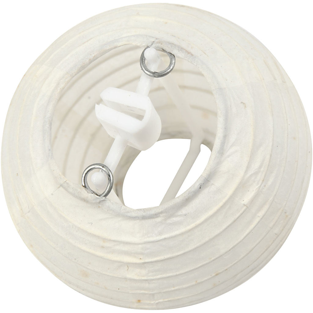 Papieren lamp, wit, d: 7,5 cm - 10 st