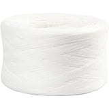 Papier raffia garen, wit, B: 7-8 mm, 100m - 1 rol