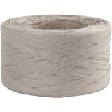 Papier raffia garen, lichtgrijs, B: 7-8 mm, 100m - 1 rol