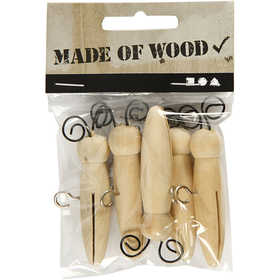 Houten Vlinder Lichaam, L: 5,5 cm, 15 mm, Dennenhout - 5 st