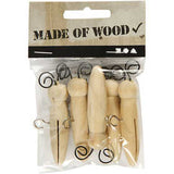 Houten Vlinder Lichaam, L: 5,5 cm, 15 mm, Dennenhout - 5 st