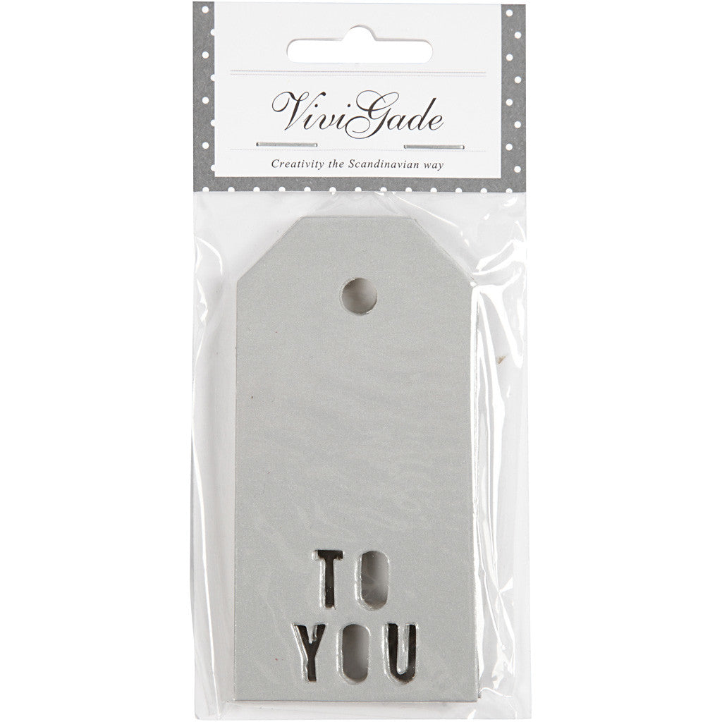 Manilla Labels TO YOU Zilver 50x100mm - 15 st
