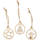 Hangende kerstdecoratie, d: 3 cm, dikte 2,7 mm - 24 st