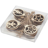 Hangende kerstdecoratie, d: 3 cm, dikte 2,7 mm - 24 st